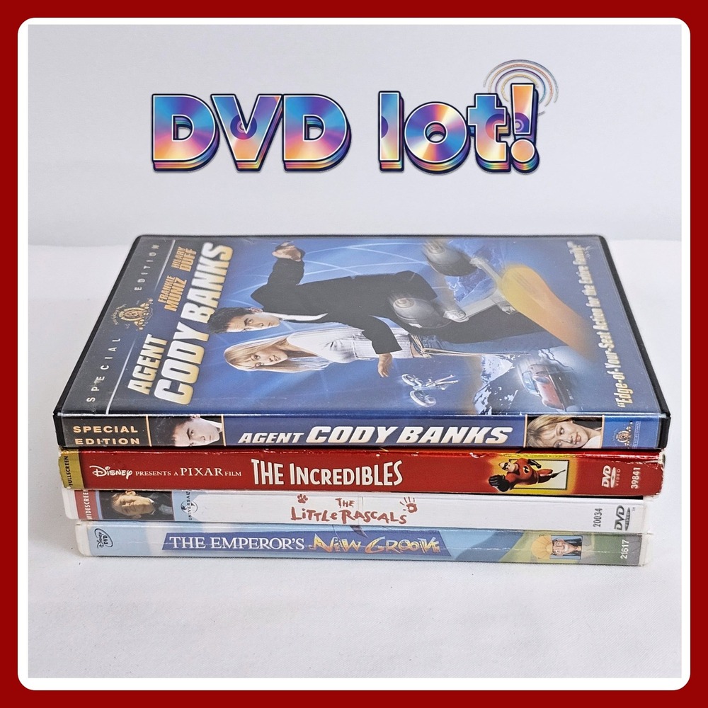 Disney Pixar DVD Lot Family Movies Incredibles Cody Banks Emperor New Groove 4PK